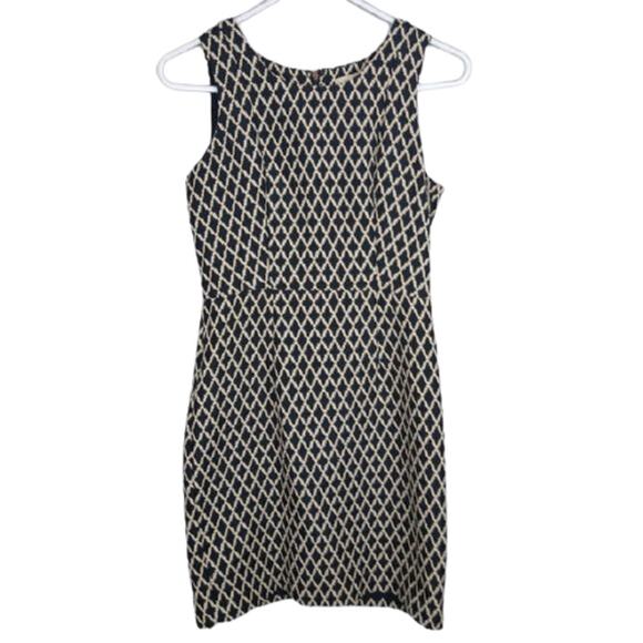 Banana Republic Diamond Print Sheath Dress Sz 0 - Picture 1 of 10
